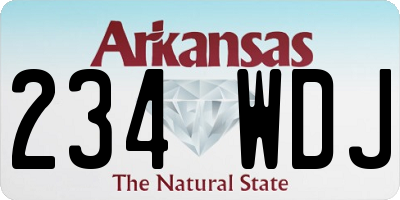 AR license plate 234WDJ