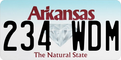 AR license plate 234WDM