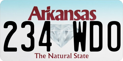 AR license plate 234WDO
