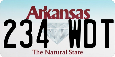 AR license plate 234WDT