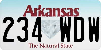 AR license plate 234WDW