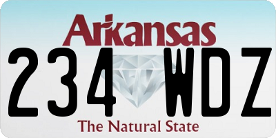 AR license plate 234WDZ