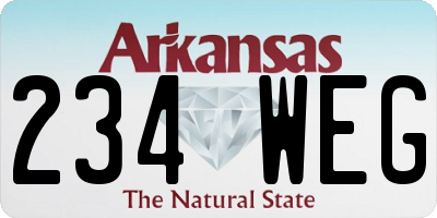 AR license plate 234WEG