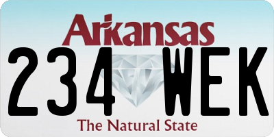 AR license plate 234WEK