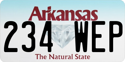 AR license plate 234WEP