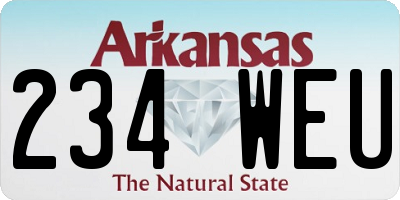 AR license plate 234WEU