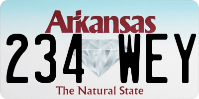 AR license plate 234WEY