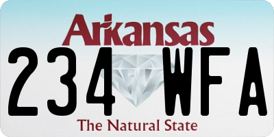 AR license plate 234WFA