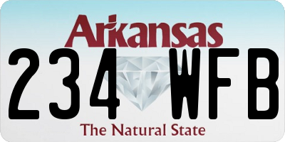 AR license plate 234WFB