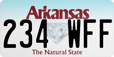 AR license plate 234WFF