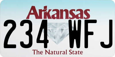 AR license plate 234WFJ