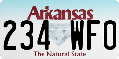 AR license plate 234WFO