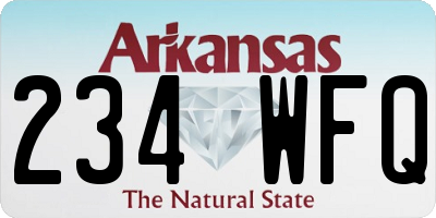 AR license plate 234WFQ