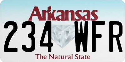 AR license plate 234WFR