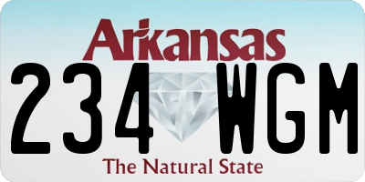AR license plate 234WGM