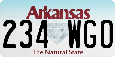 AR license plate 234WGO