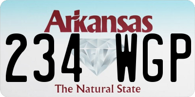 AR license plate 234WGP