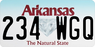 AR license plate 234WGQ