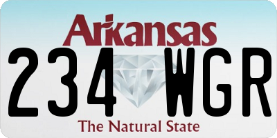 AR license plate 234WGR