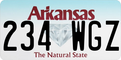 AR license plate 234WGZ