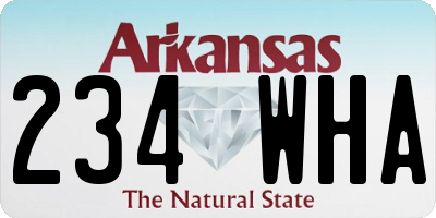 AR license plate 234WHA