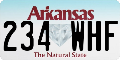 AR license plate 234WHF