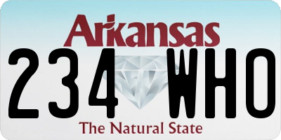 AR license plate 234WHO