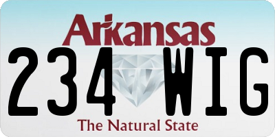 AR license plate 234WIG