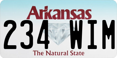 AR license plate 234WIM