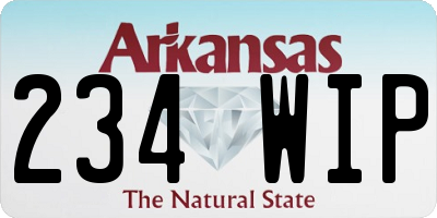 AR license plate 234WIP