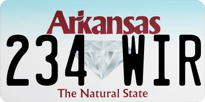 AR license plate 234WIR