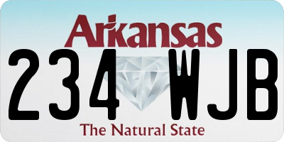 AR license plate 234WJB
