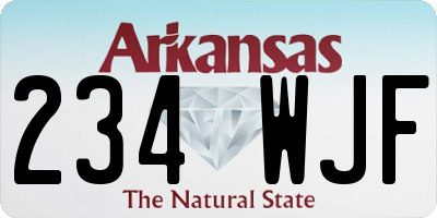 AR license plate 234WJF