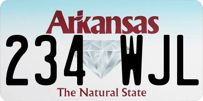 AR license plate 234WJL