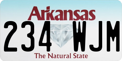 AR license plate 234WJM