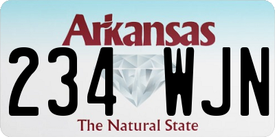 AR license plate 234WJN