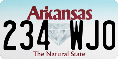 AR license plate 234WJO