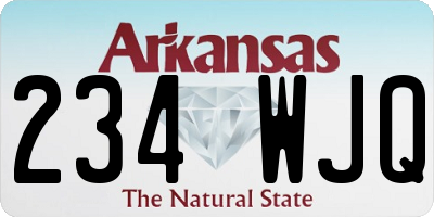 AR license plate 234WJQ
