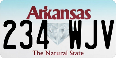 AR license plate 234WJV