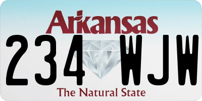 AR license plate 234WJW