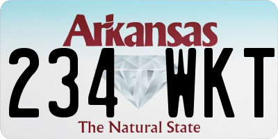 AR license plate 234WKT