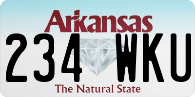 AR license plate 234WKU