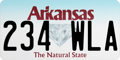 AR license plate 234WLA