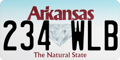 AR license plate 234WLB