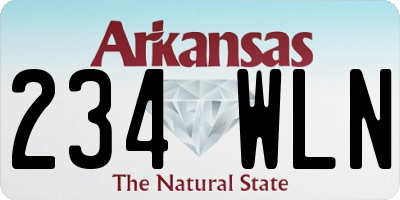 AR license plate 234WLN