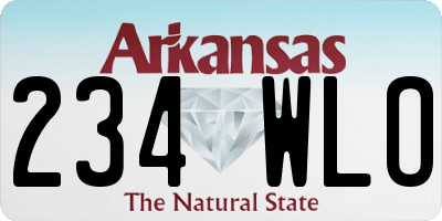 AR license plate 234WLO