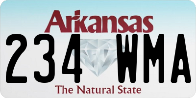 AR license plate 234WMA
