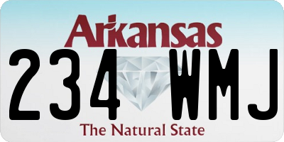 AR license plate 234WMJ