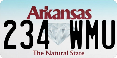 AR license plate 234WMU