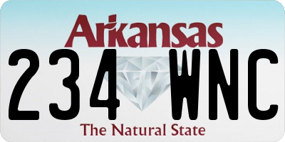 AR license plate 234WNC